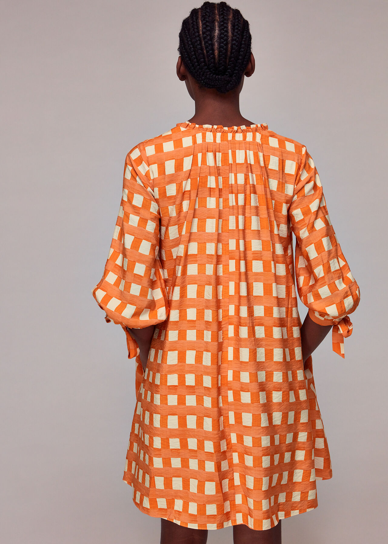 Lydia Gathered Trapeze Dress