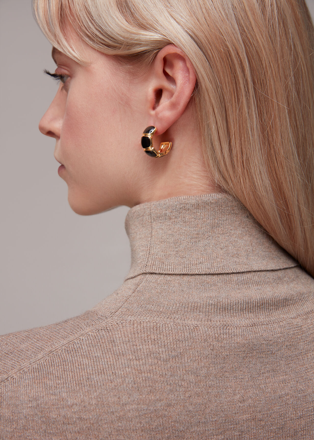 Enamel Hoop Earring