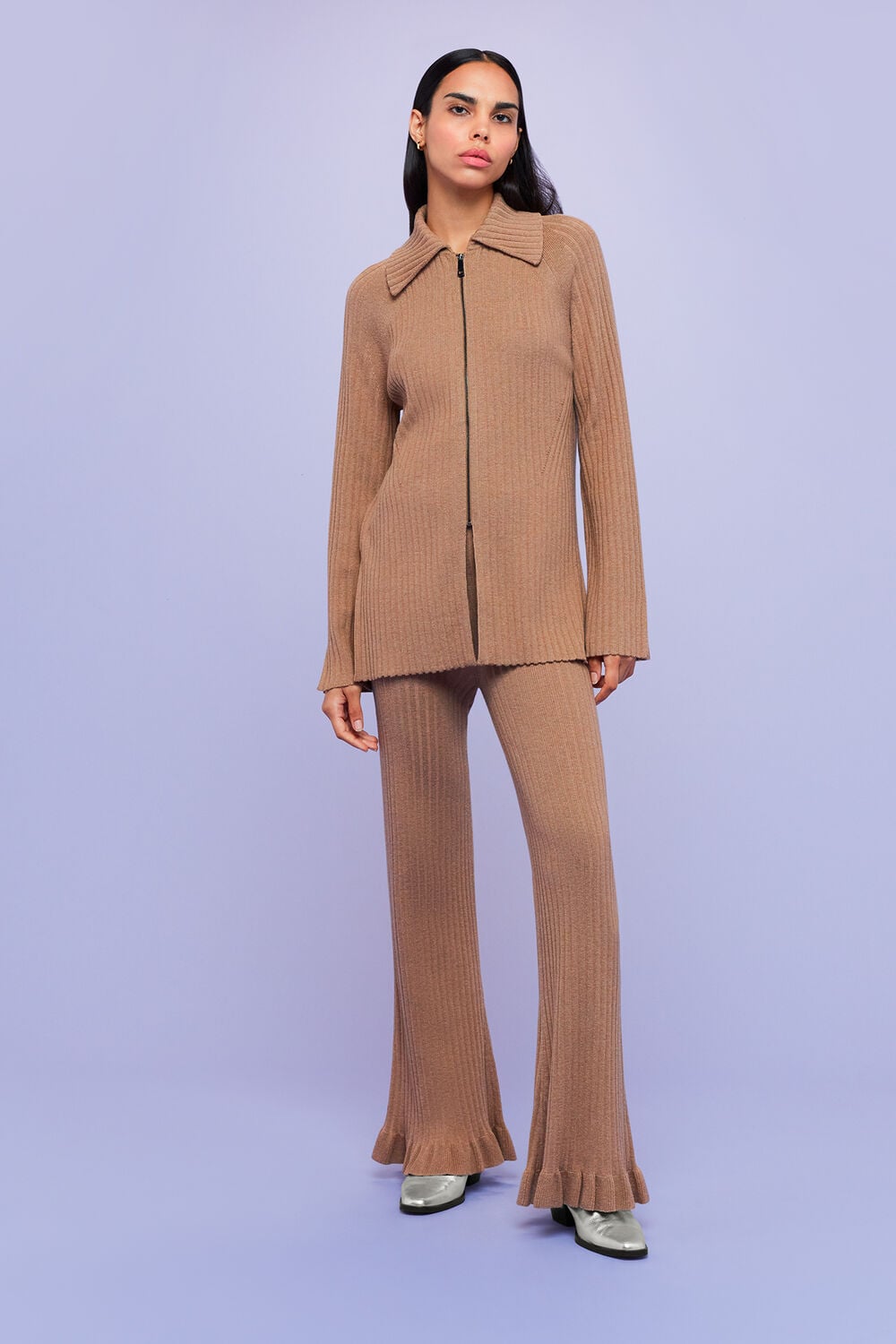 Camel Loki Wool Blend Trouser