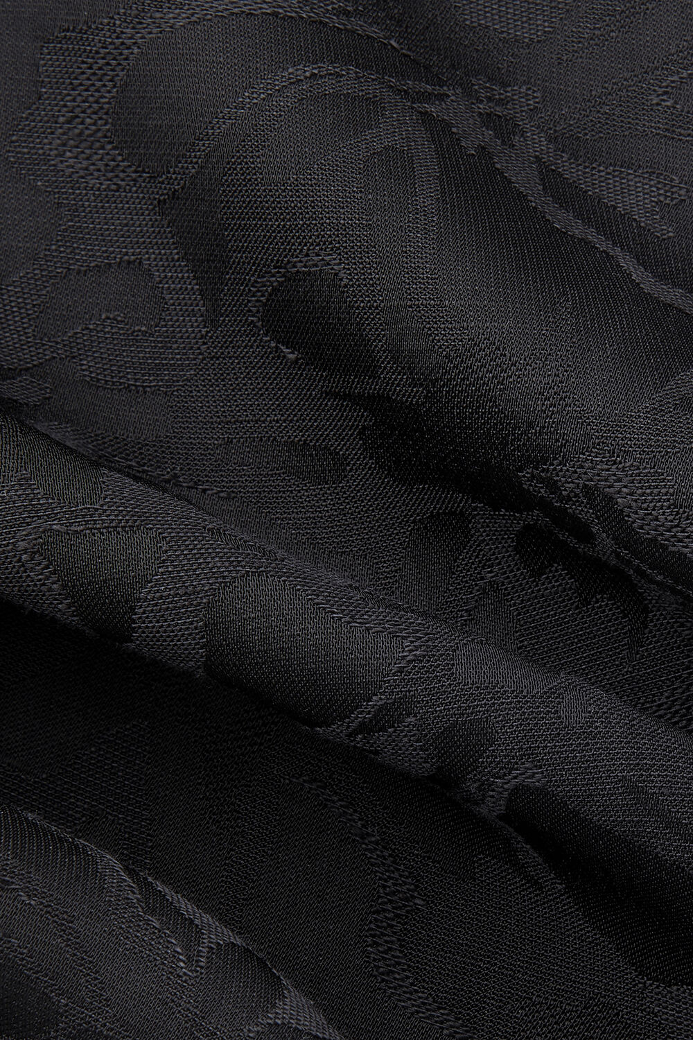 Black Jacquard Straight Leg Trouser