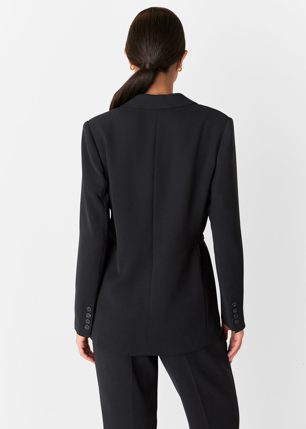 Corinna Belted Crepe Blazer