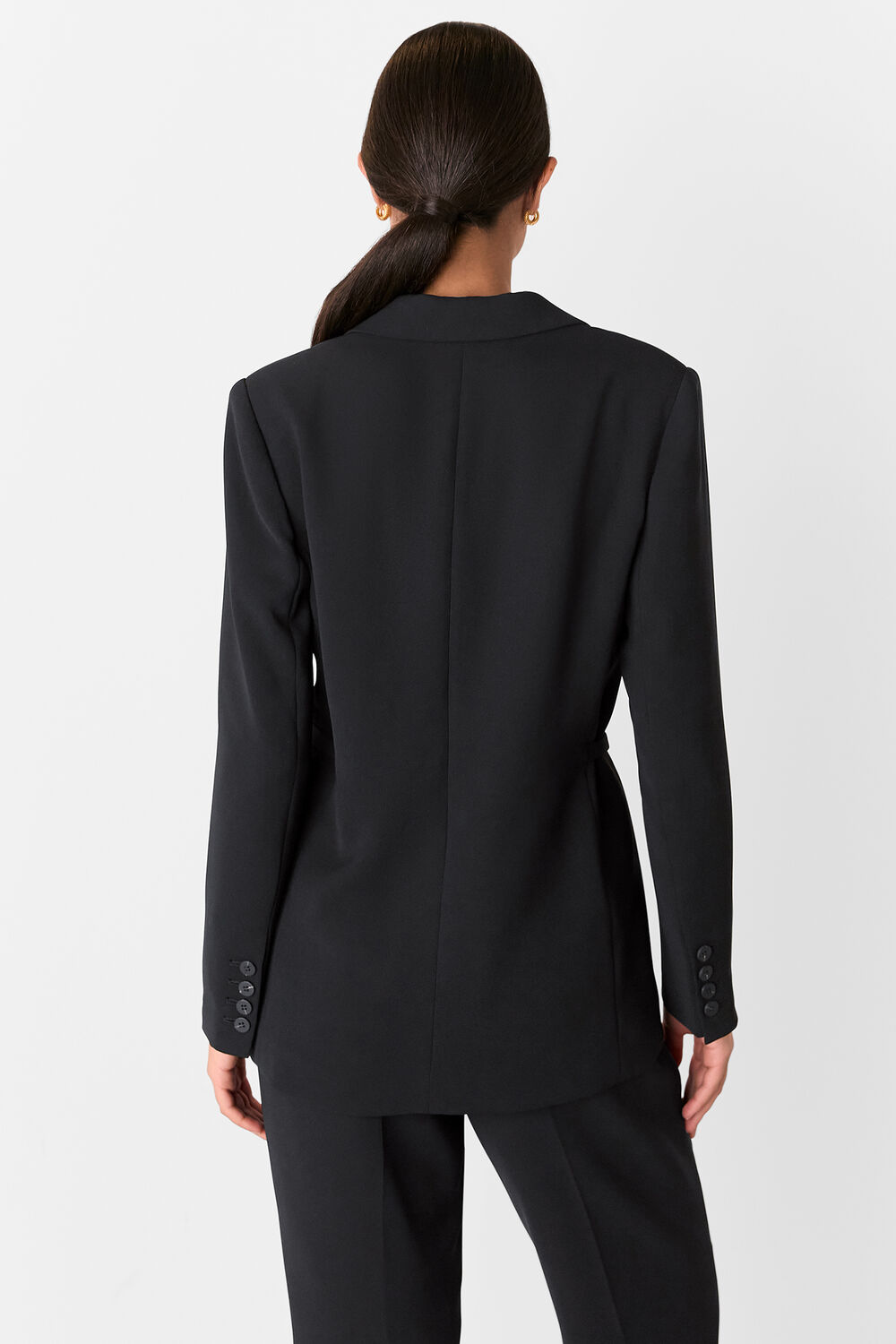 Corinna Belted Crepe Blazer