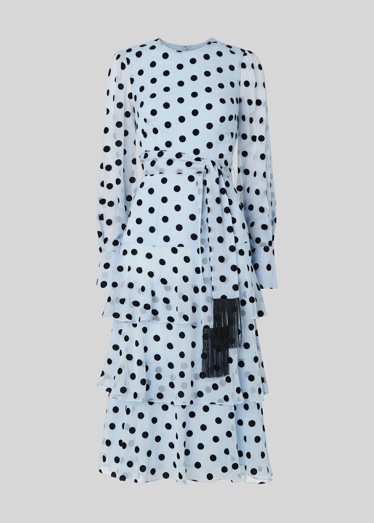 Alanza Spot Tiered Dress Grey/Multi