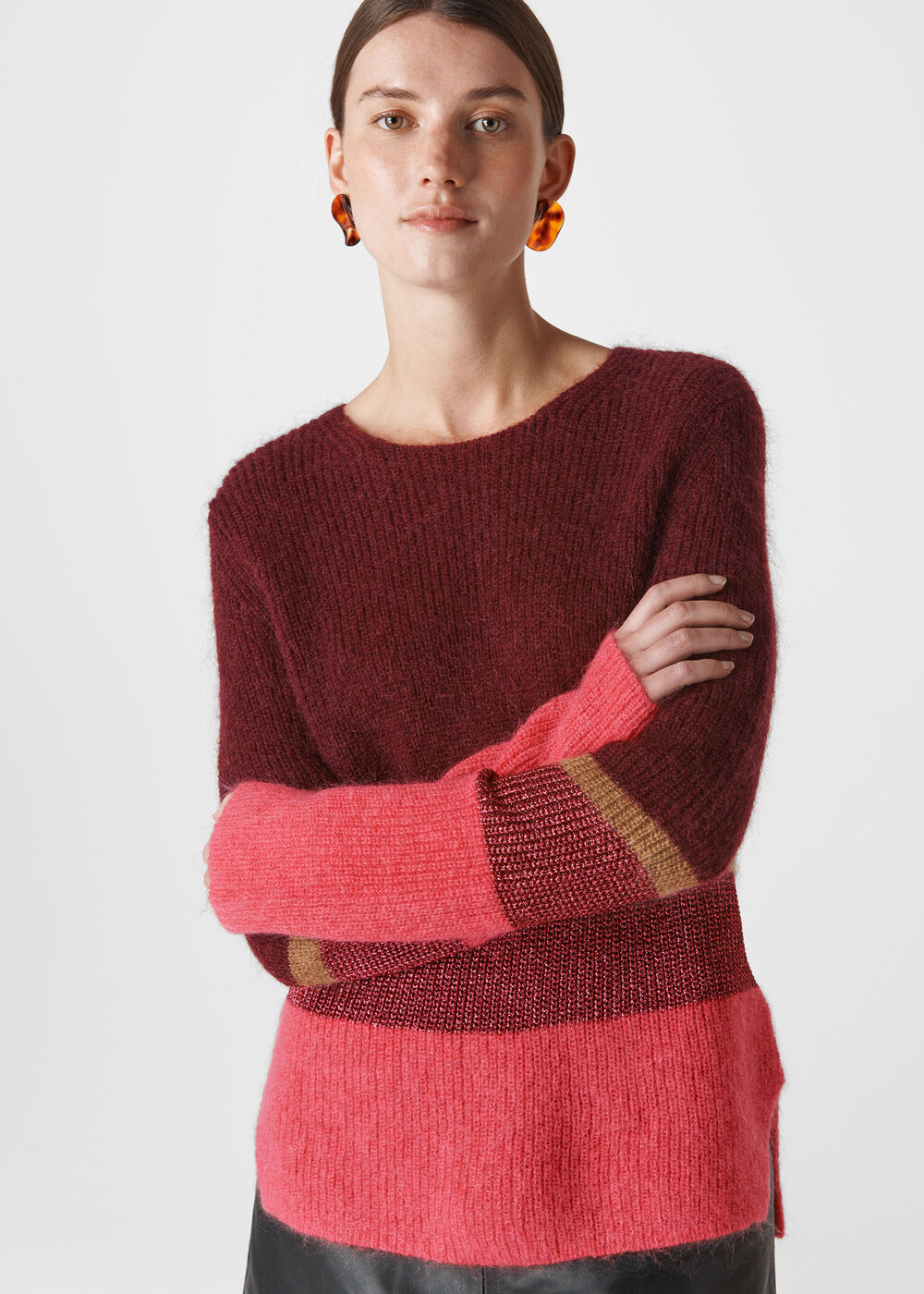 Stripe Sparkle Mohair Knit