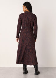 Zebra Collared Shirt Dress