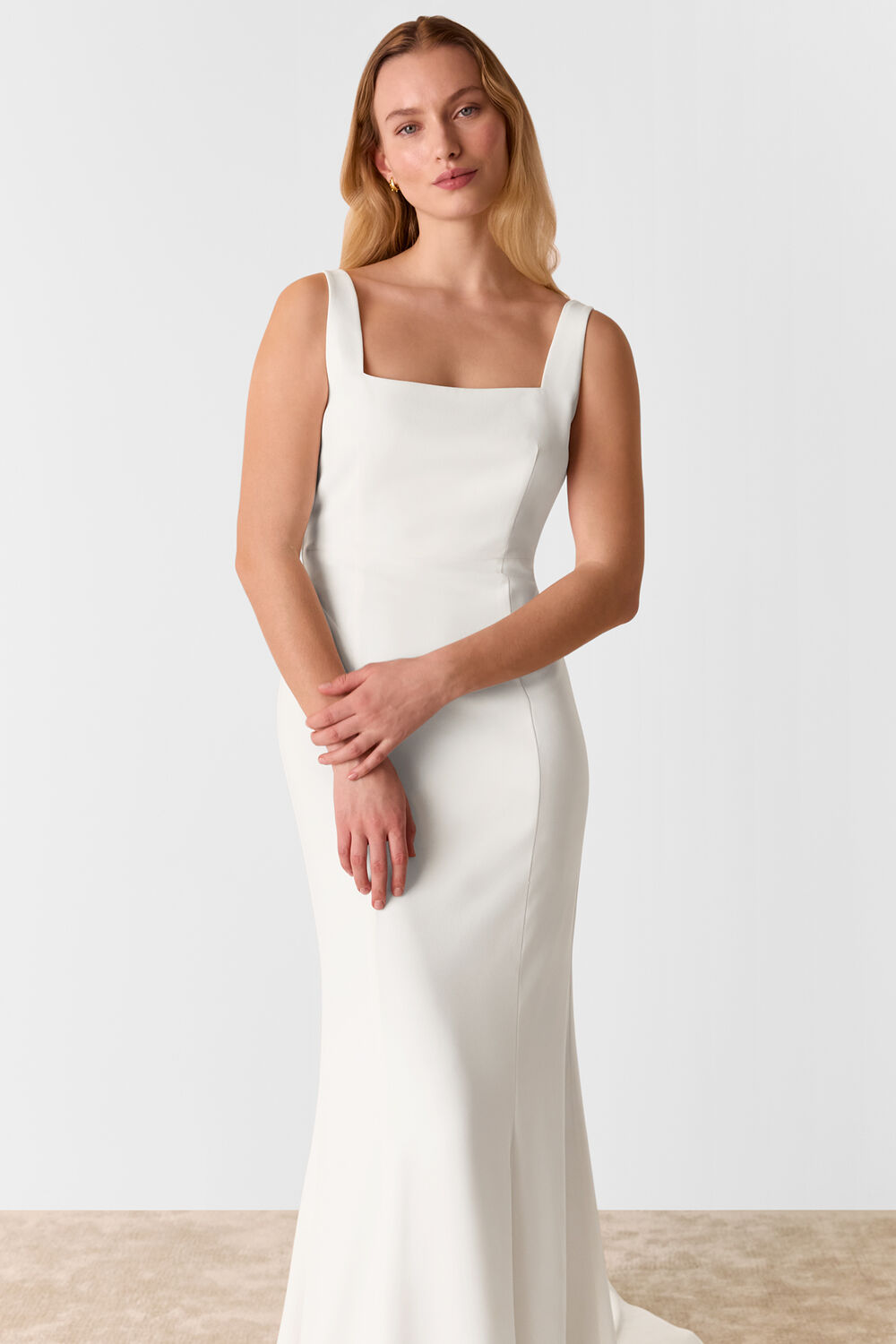 Mia Square Neck Wedding Dress Ivory