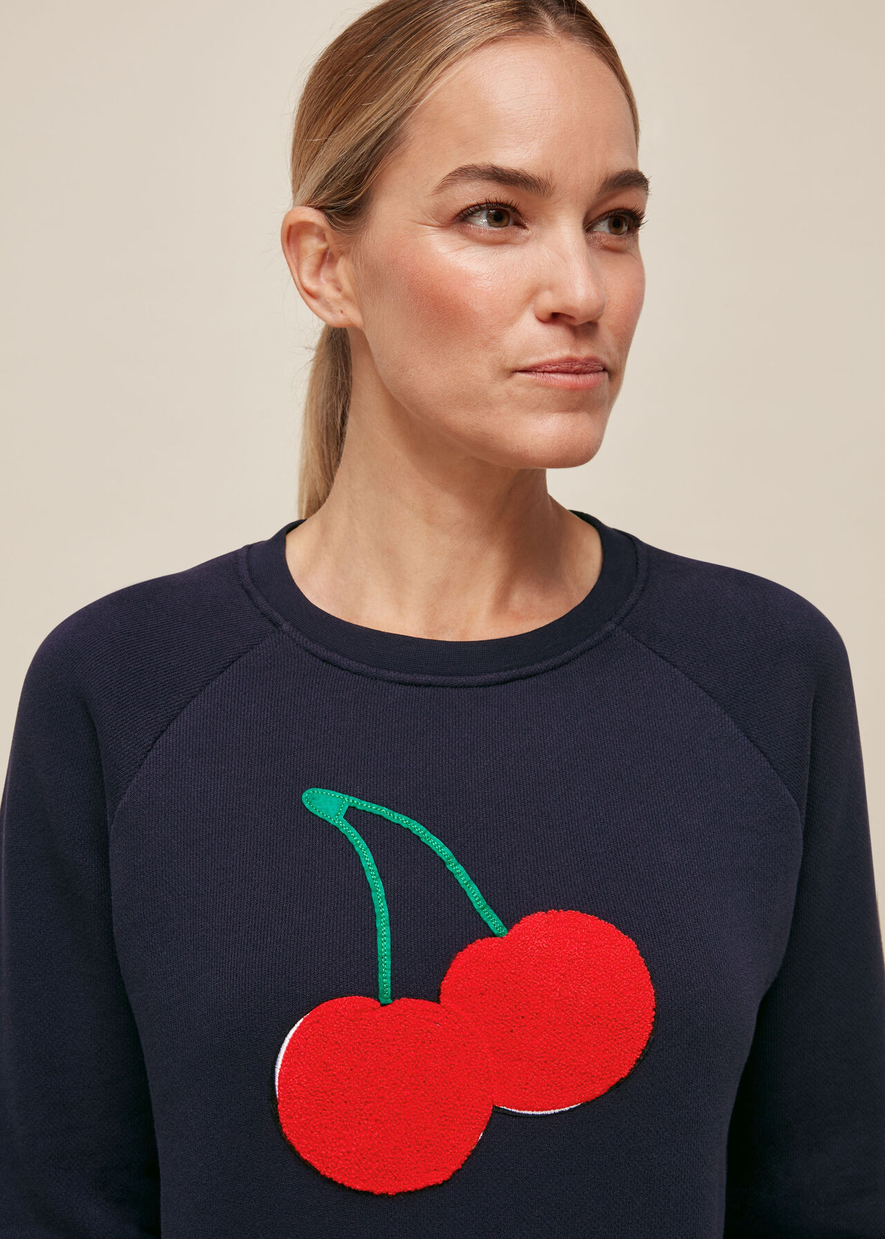Cherry Embroidered Sweat