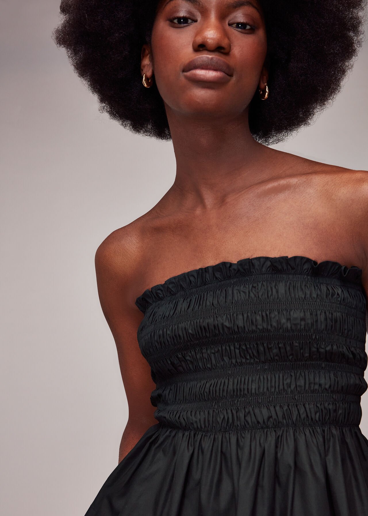 Shirred Tie Detail Top