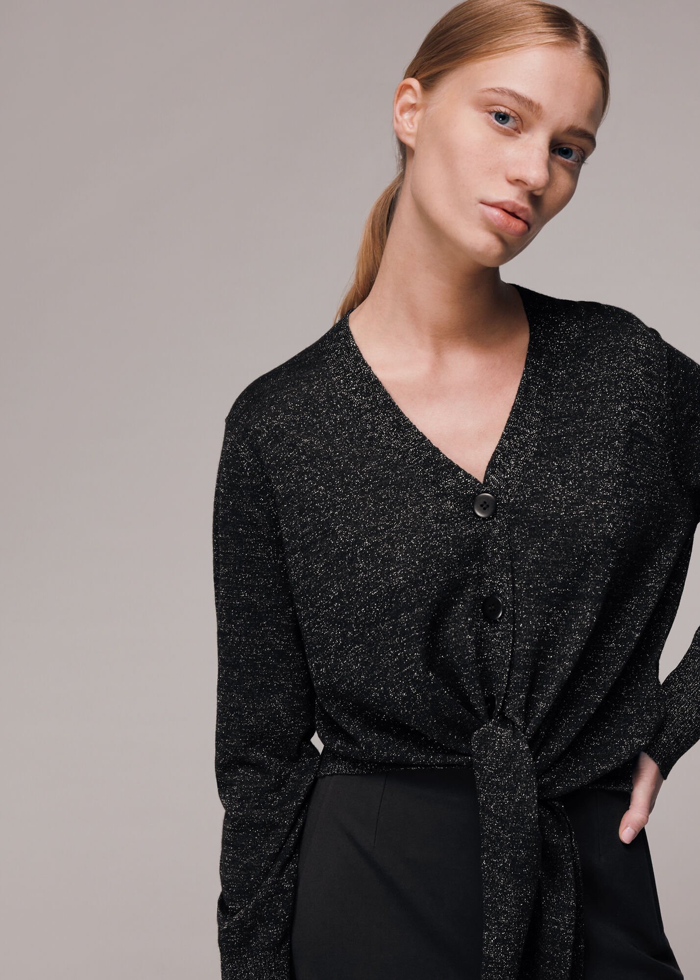 Sparkle Tie Cardigan