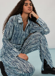 Marble Stripe Plisse Trousers