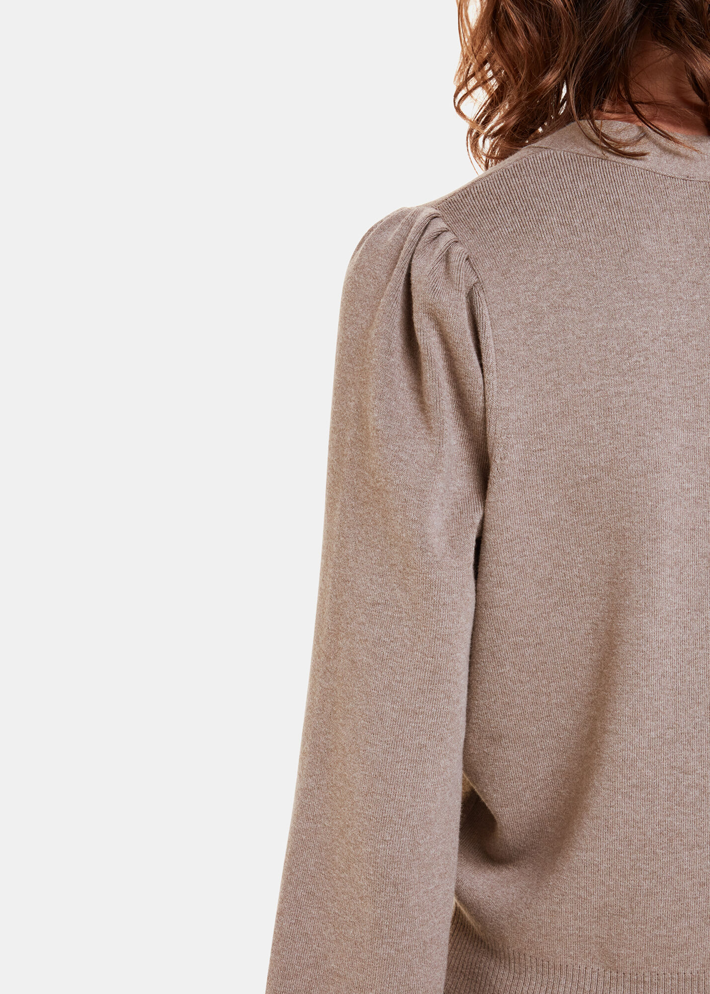 Neutral Puff Sleeve Cardigan | WHISTLES | Whistles US |