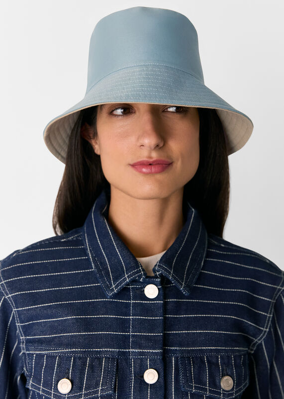 Blue Reversible Bucket Hat