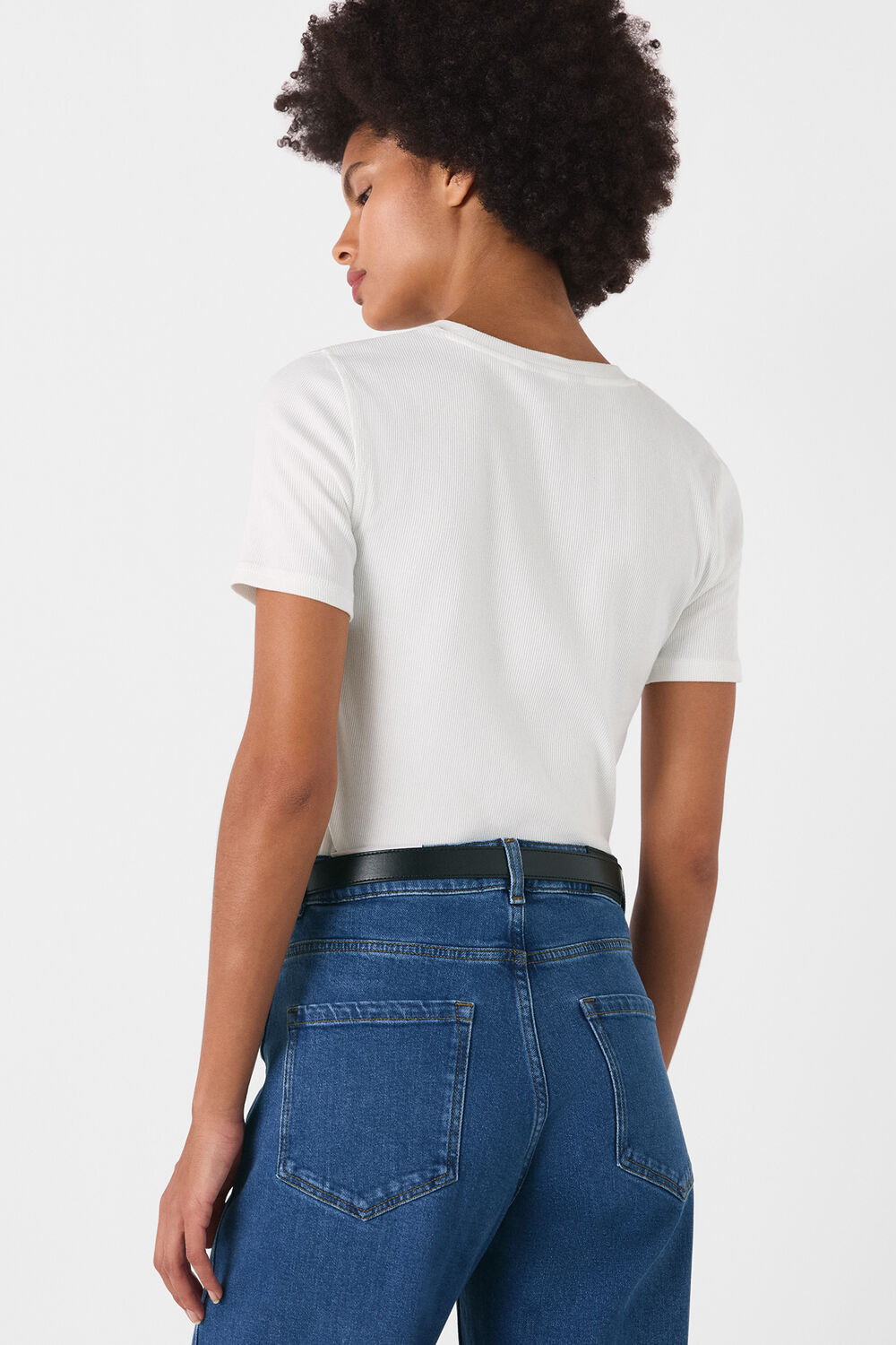 White Ultimate Rib Crew Neck T-Shirt