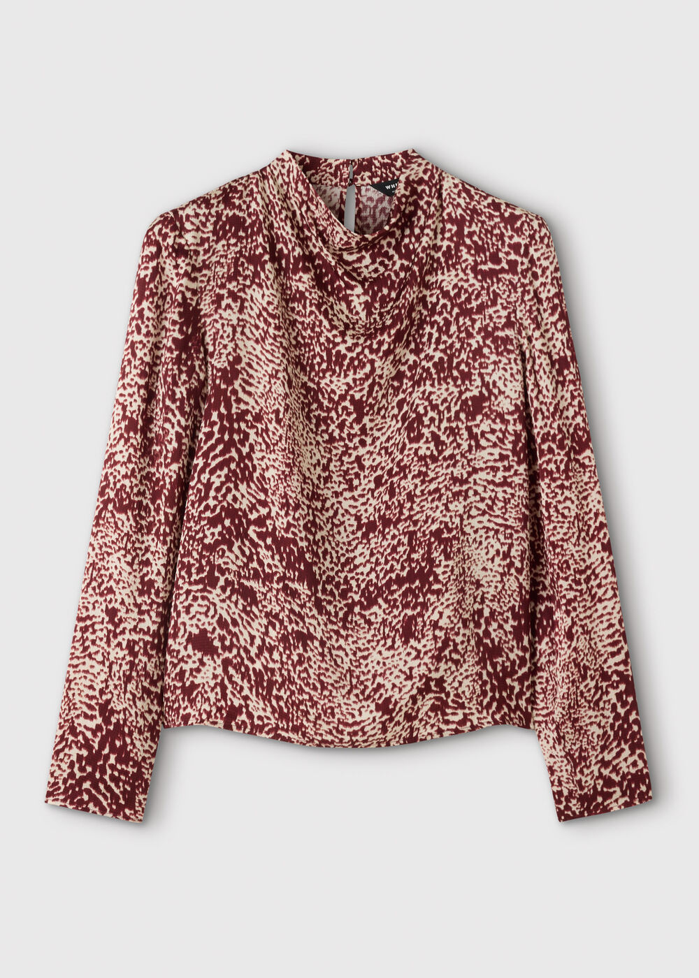 Feathered Animal Satin Blouse
