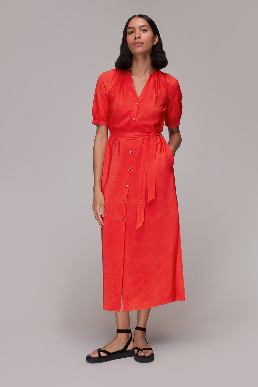 Red Olivia Midi Dress