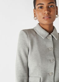 Button Front Jersey Jacket Grey