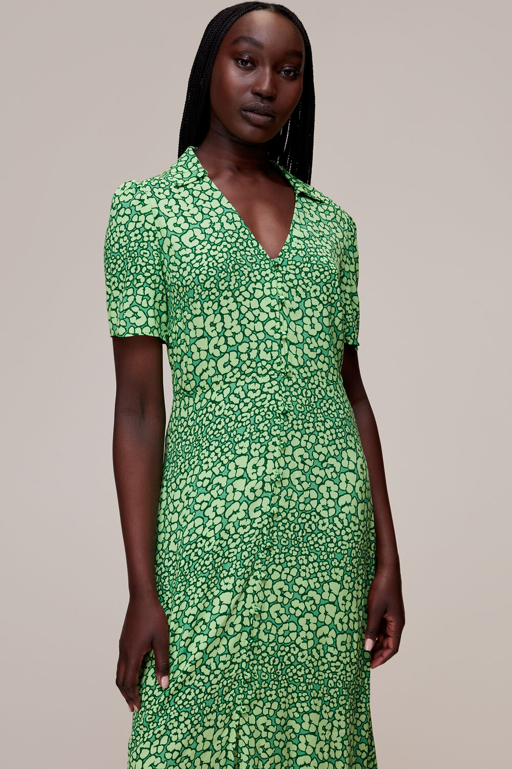 Leopard Petals Midi Dress
