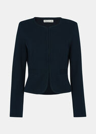 Collarless Jersey Jacket