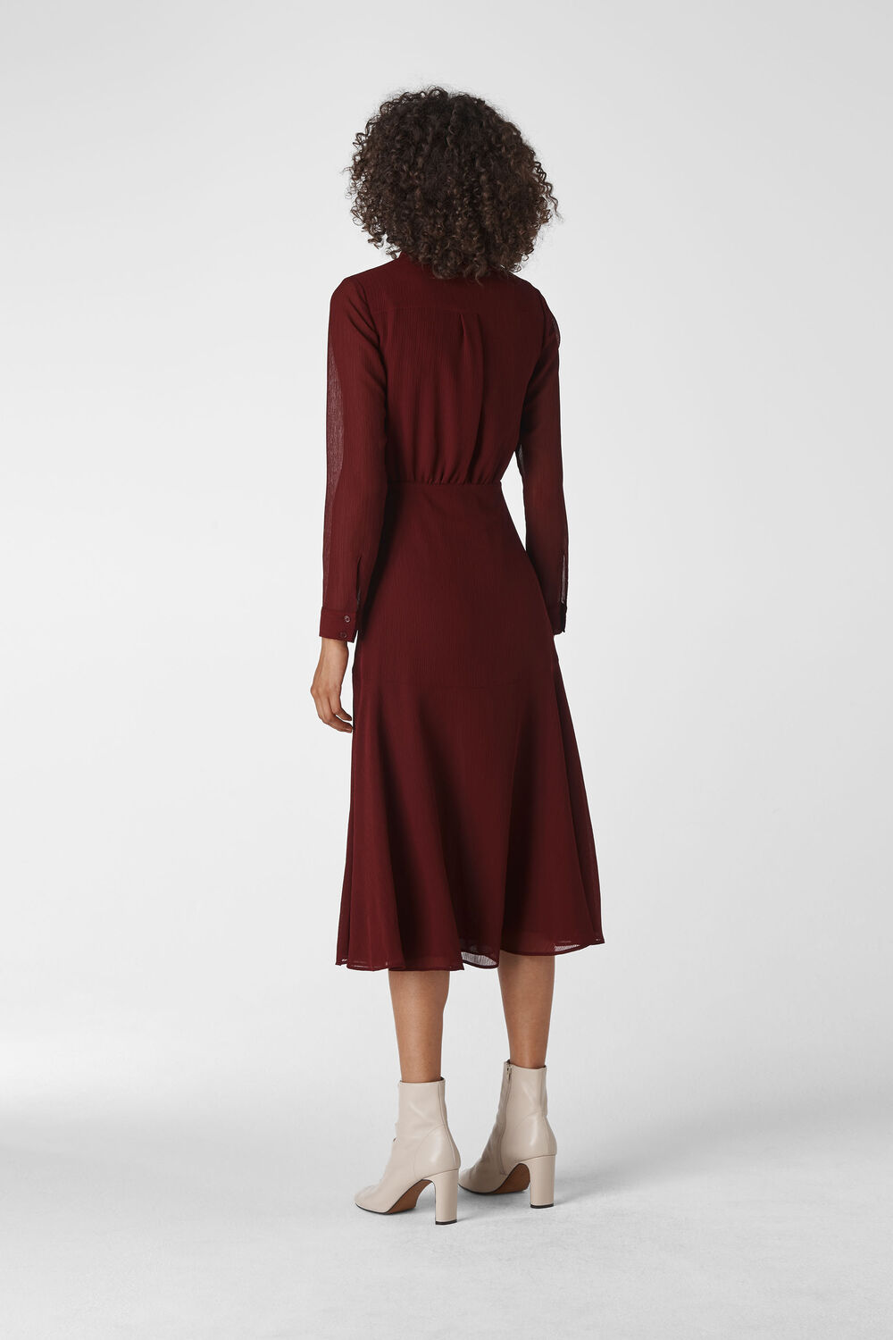 Carys Midi Shirt Dress Burgundy