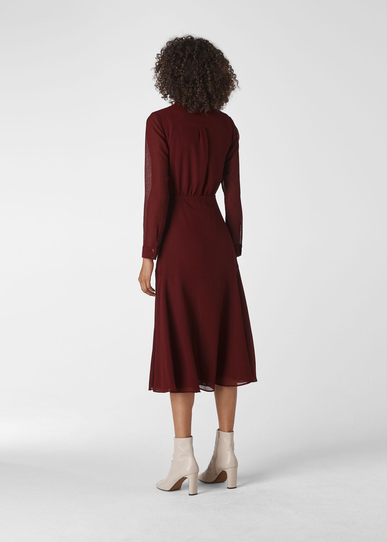 Carys Midi Shirt Dress Burgundy