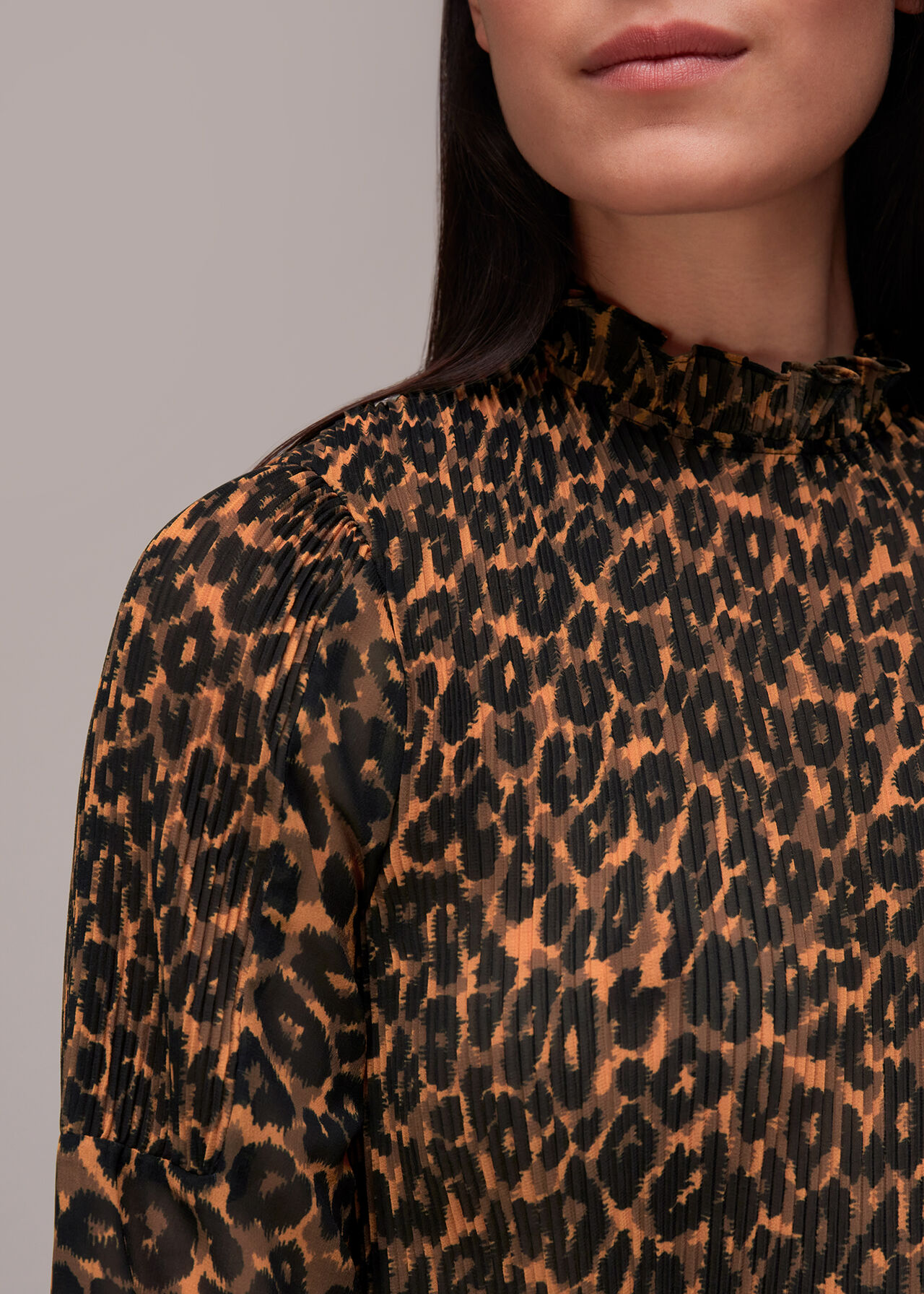 Classic Leopard Plisse Top