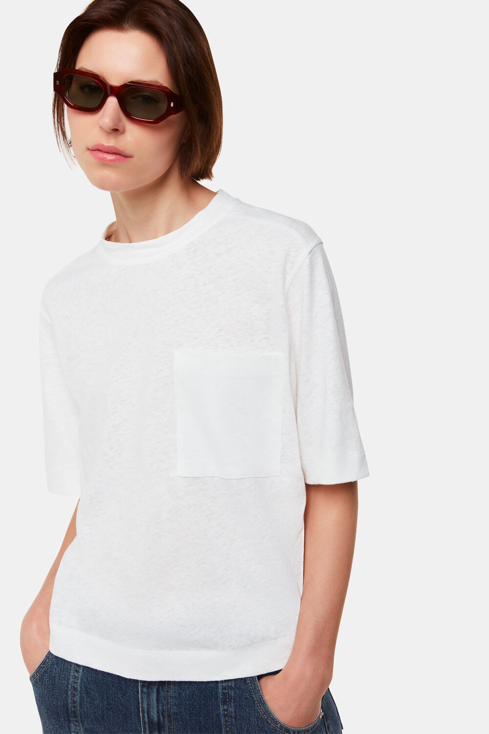 White Linen Pocket Blend Tee