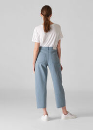 Stripe High Waist Barrel Jean Blue/Multi