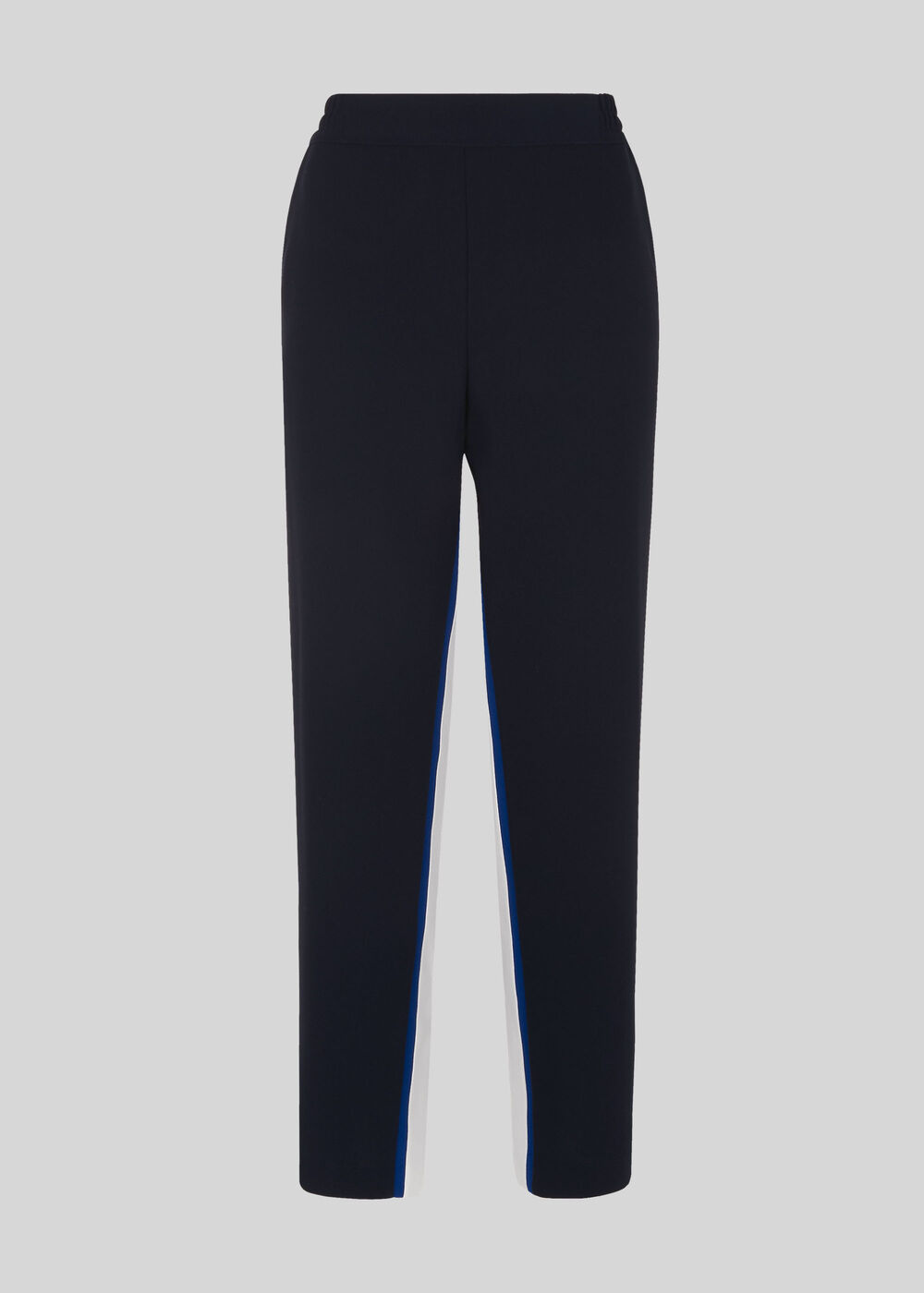 Stripe Insert Crepe Trouser Navy