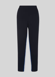 Stripe Insert Crepe Trouser Navy