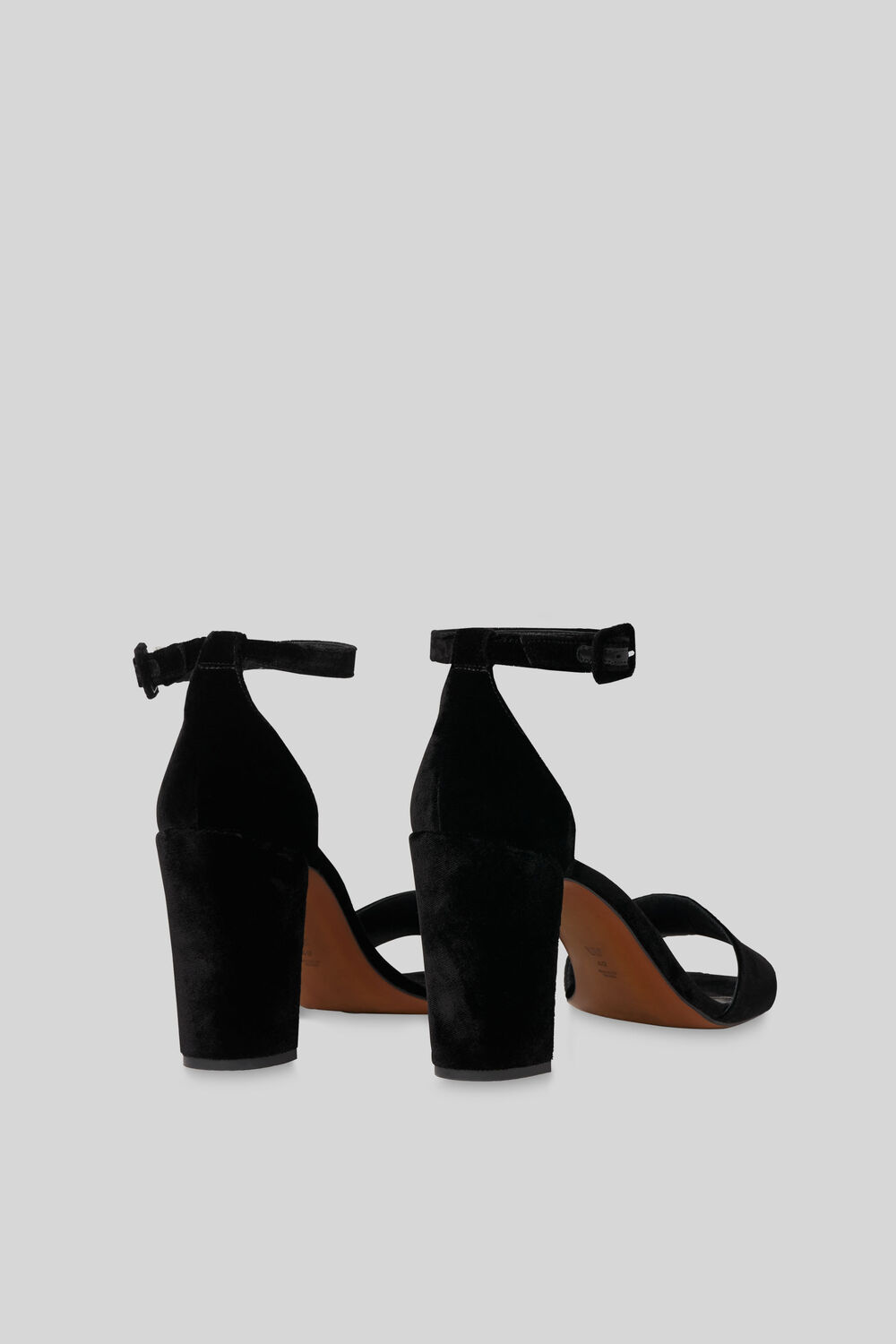 Alba Velvet Block Heel Sandal Black