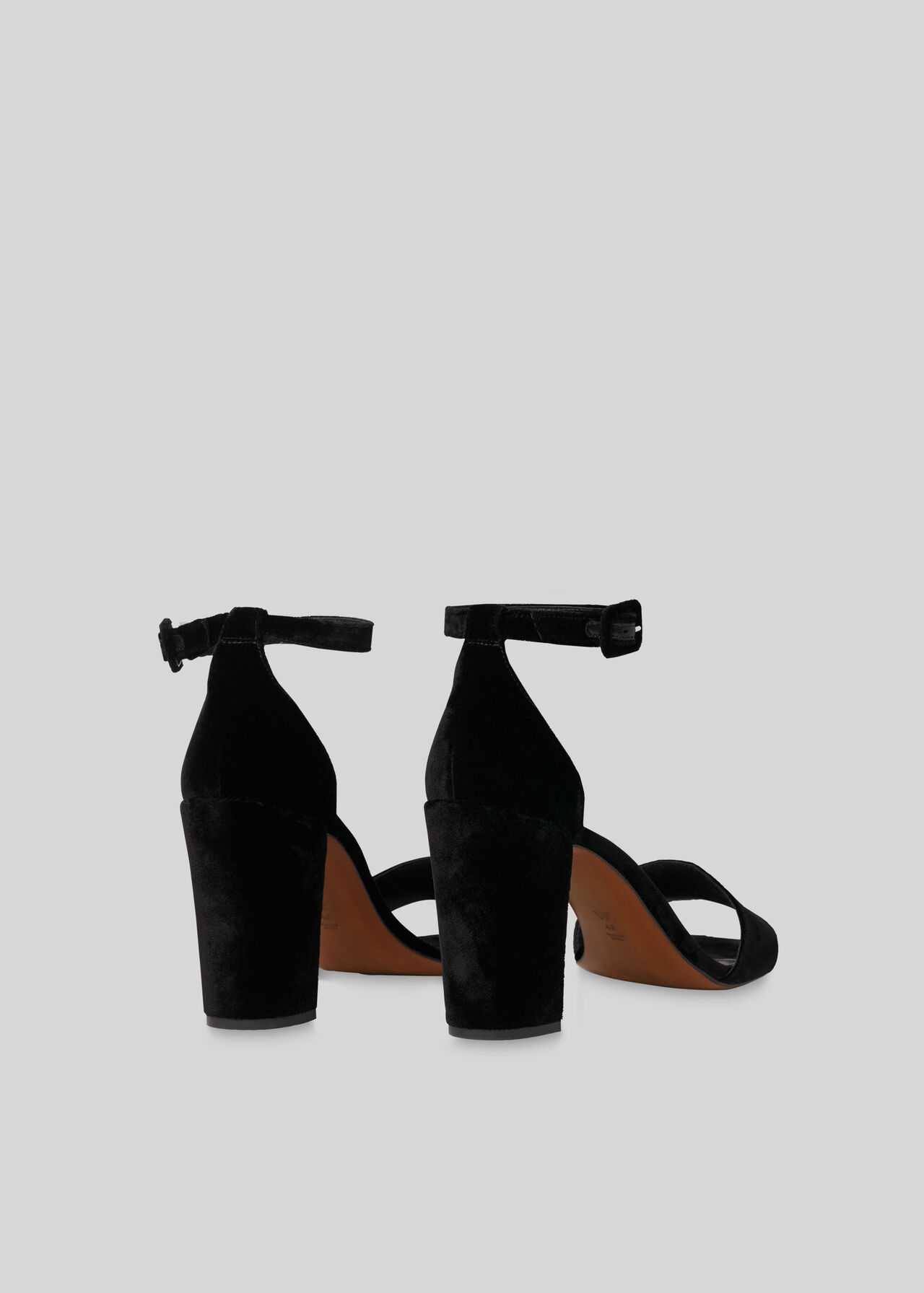 Alba Velvet Block Heel Sandal Black