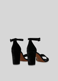 Alba Velvet Block Heel Sandal Black