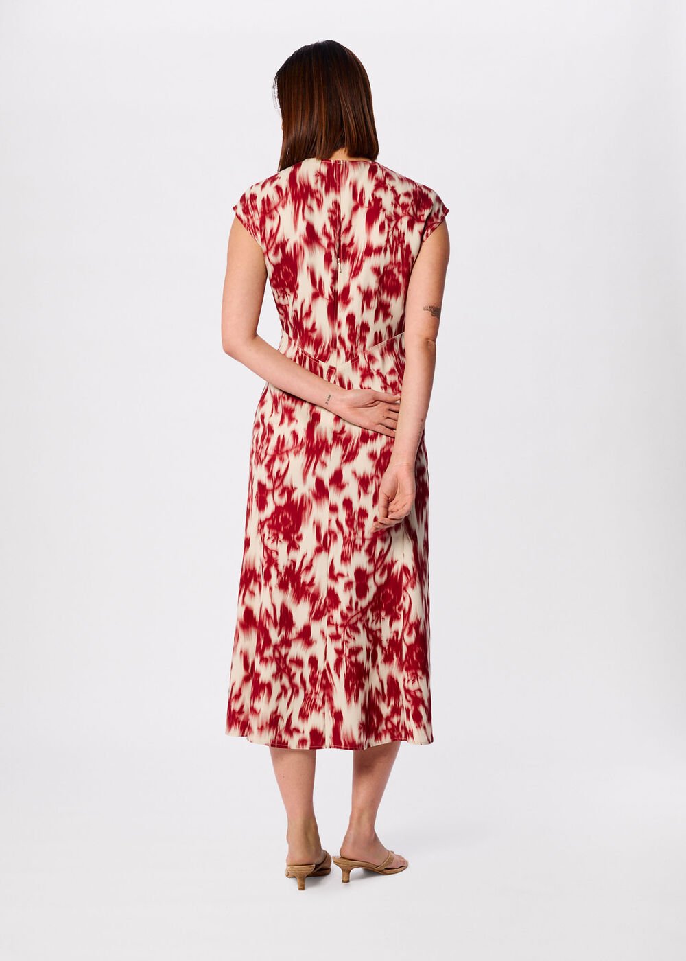 Blurred Floral Crepe Dress