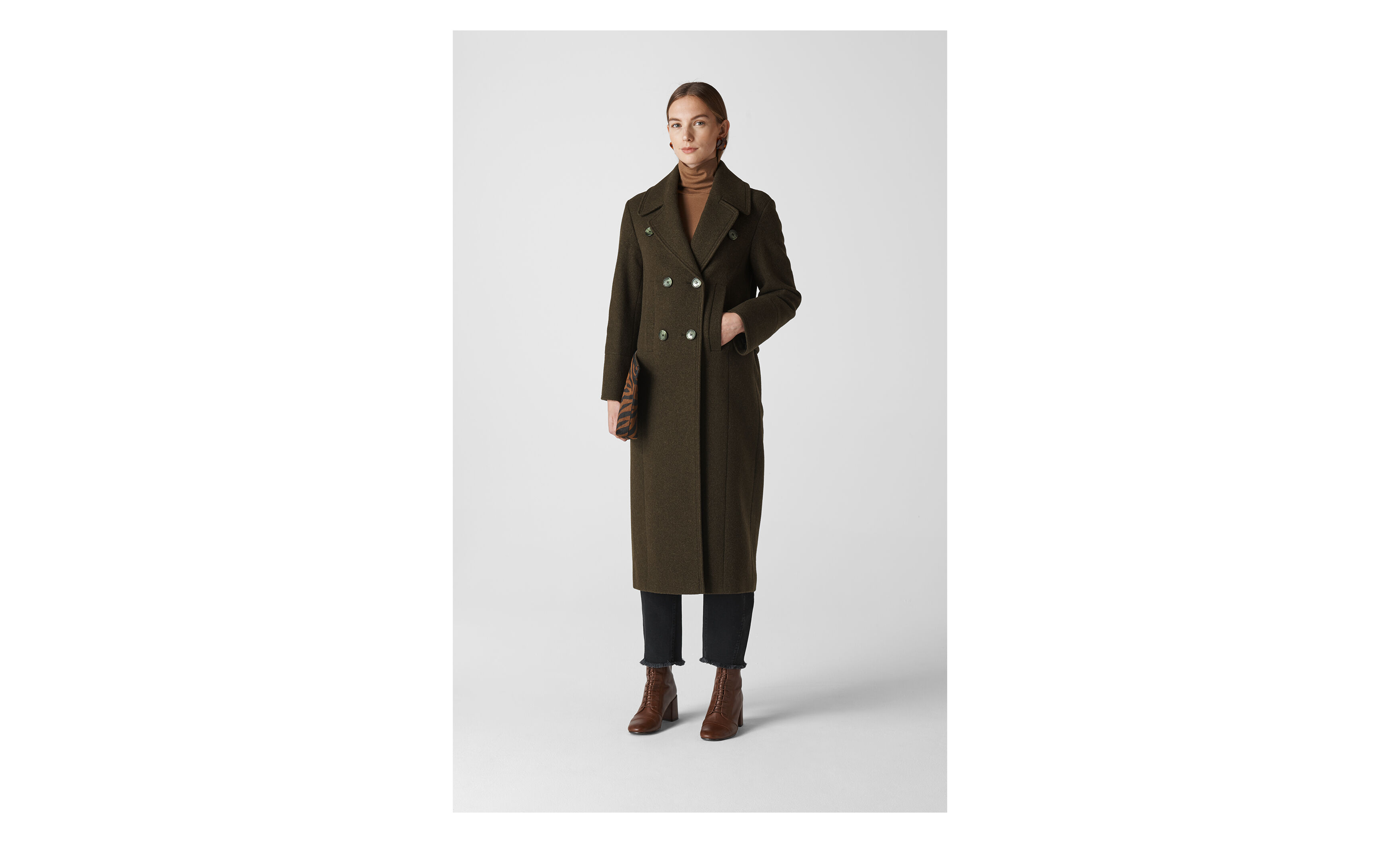Khaki online maxi coat