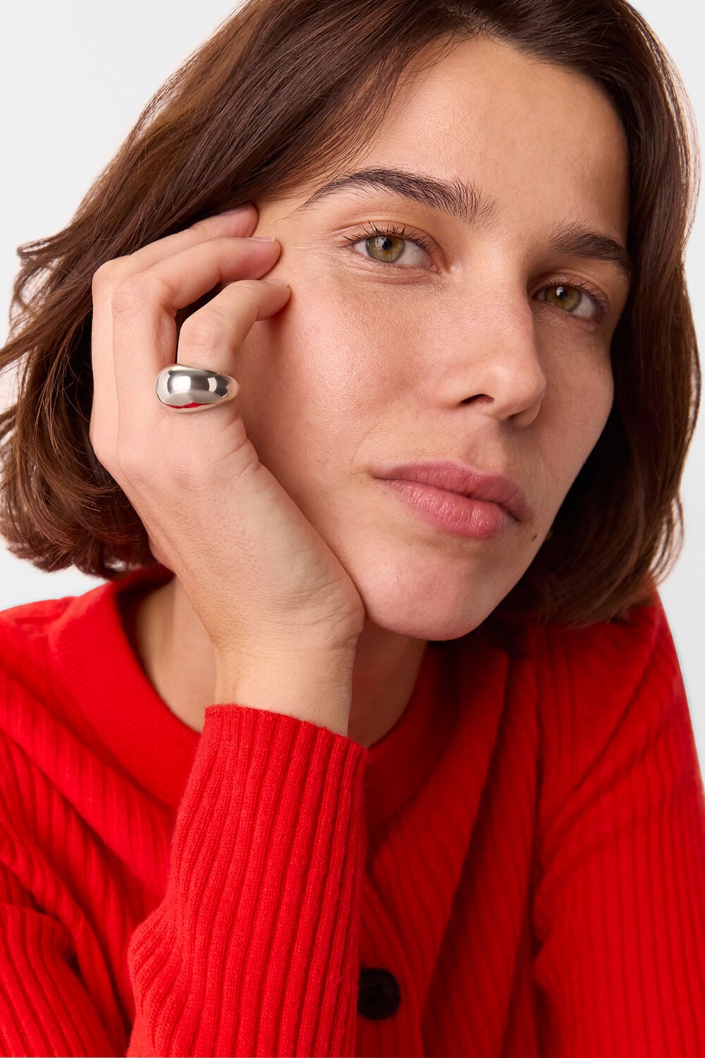 Silver Chunky Curved Ring