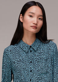 Contrast Leopard Print Shirt