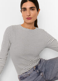 Stripe Detail High Neck Top