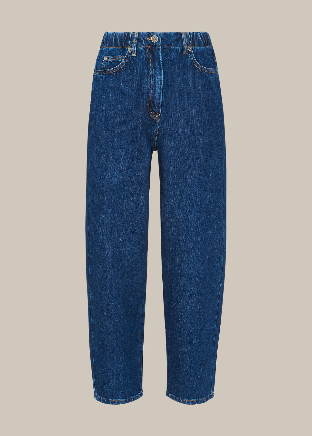 Dark Denim Authentic Elastic Waist Jean | WHISTLES