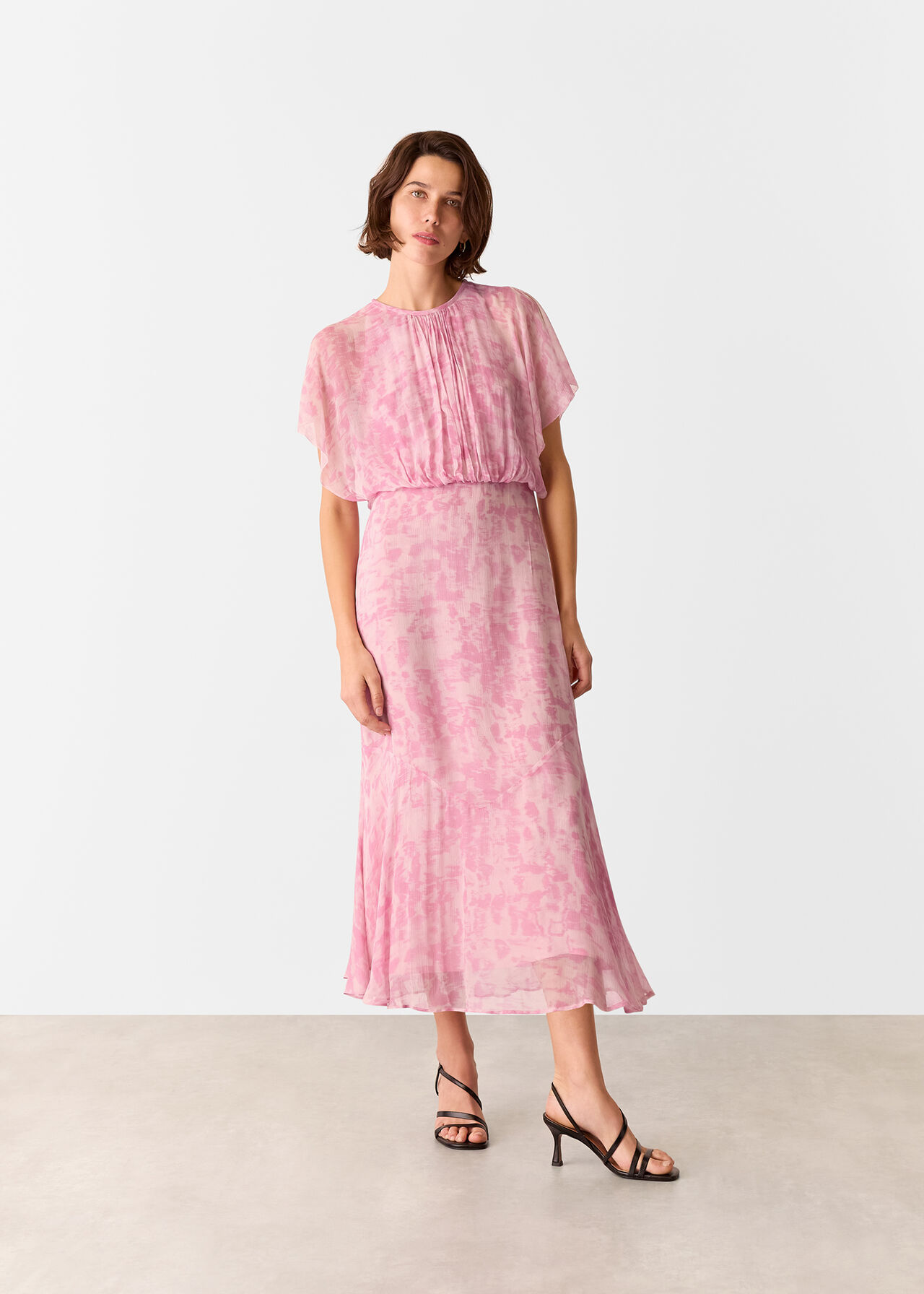Whistles Dashed Brush Marks Midi Dress