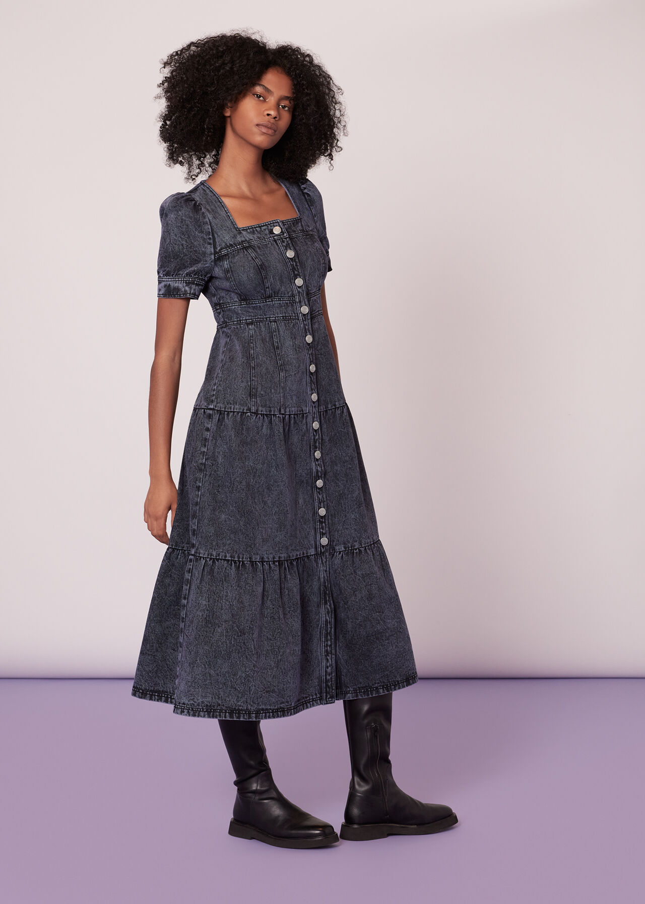 Acid Wash Denim Dress