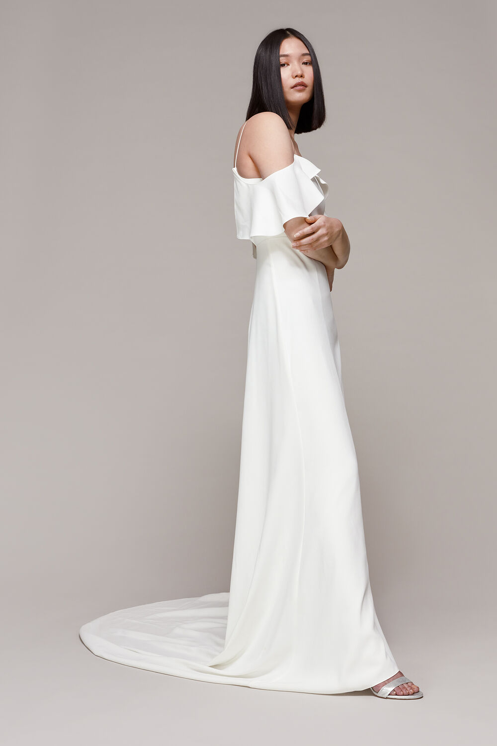 Ivory Esther Bardot Wedding Dress
