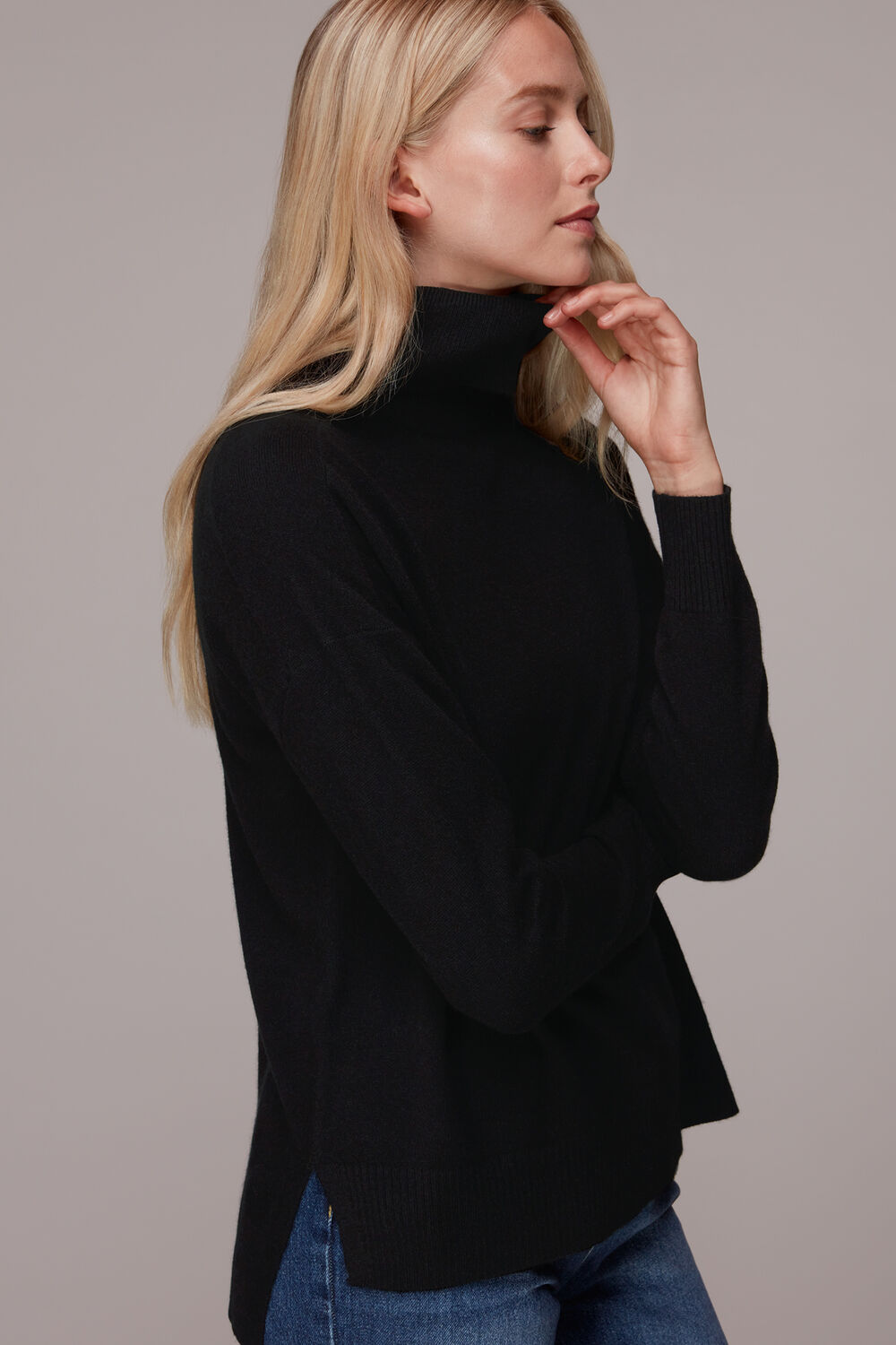 Black Cashmere Turtleneck Sweater