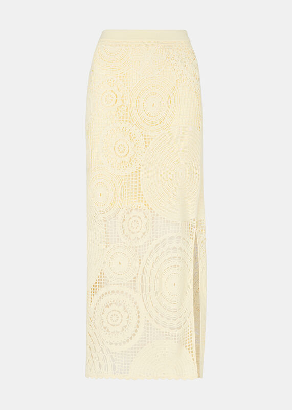 Yellow Crochet Circle Skirt