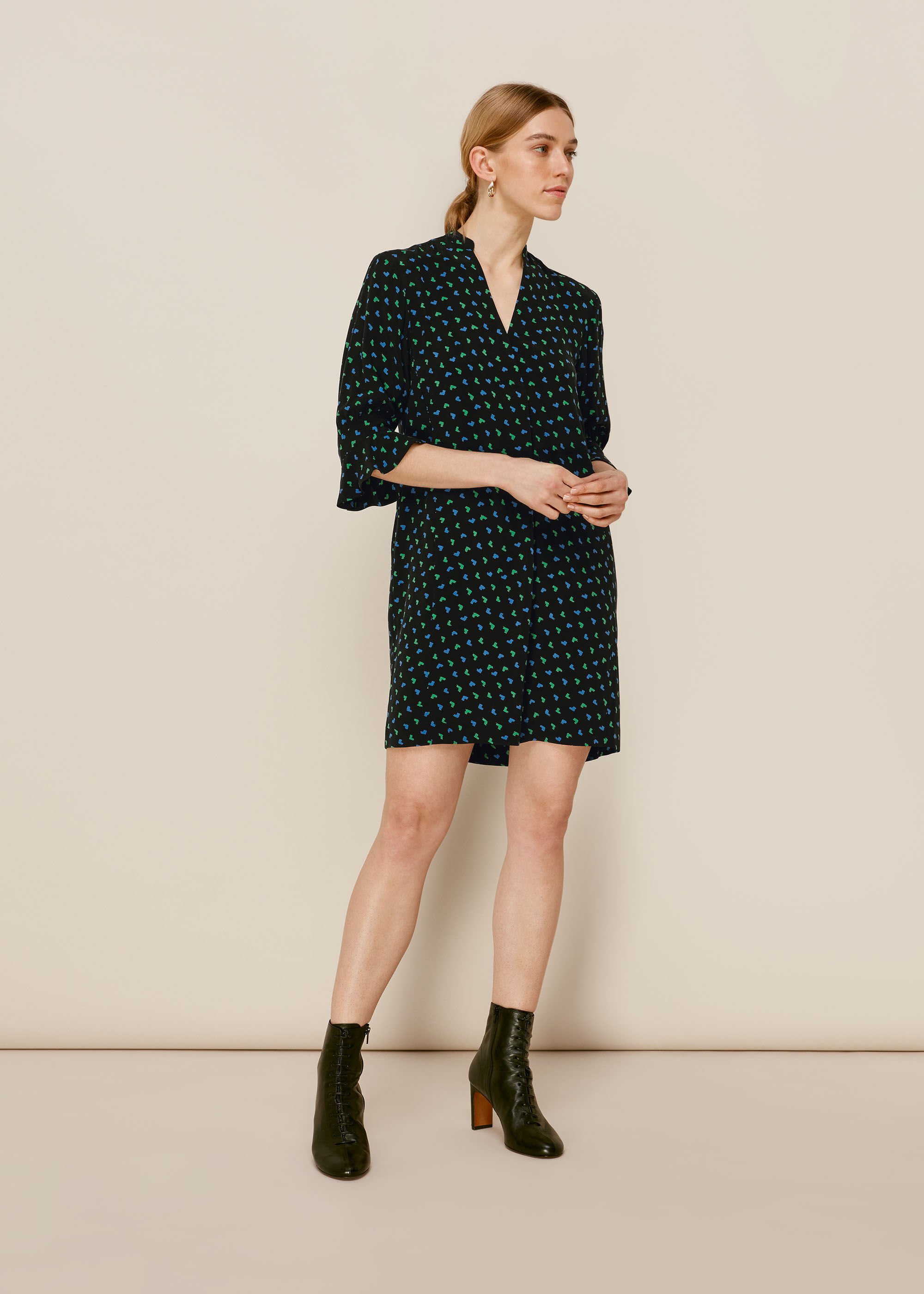 Whistles heart hot sale print dress