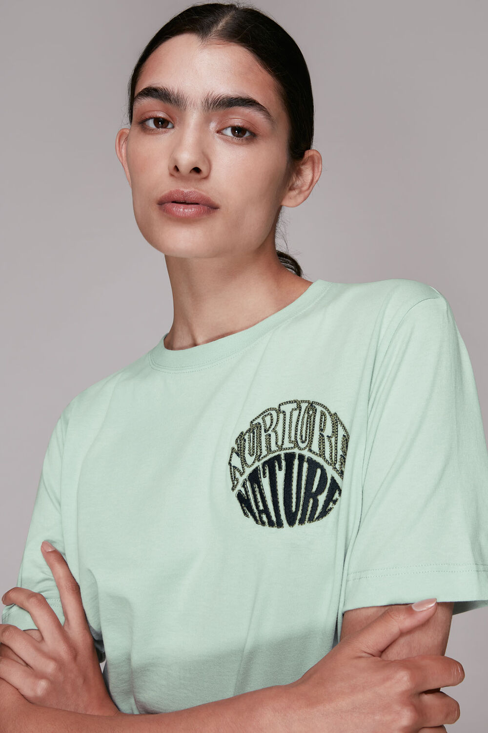 Pale Green Nurture Nature T Shirt