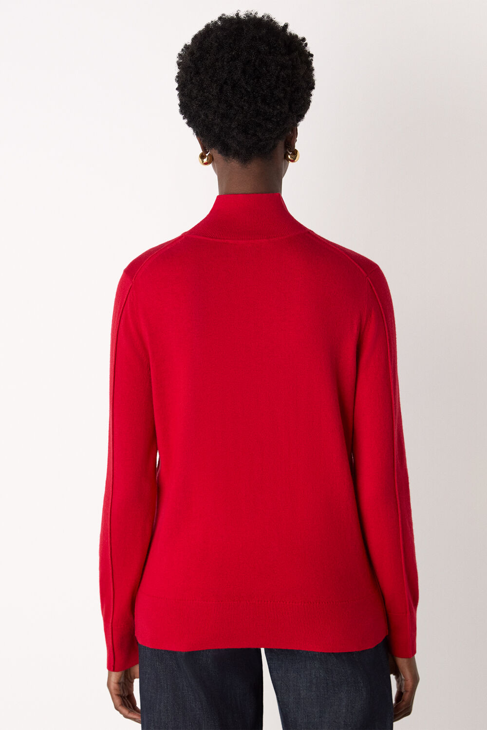 Fine Wool Mix Funnel Neck Knit