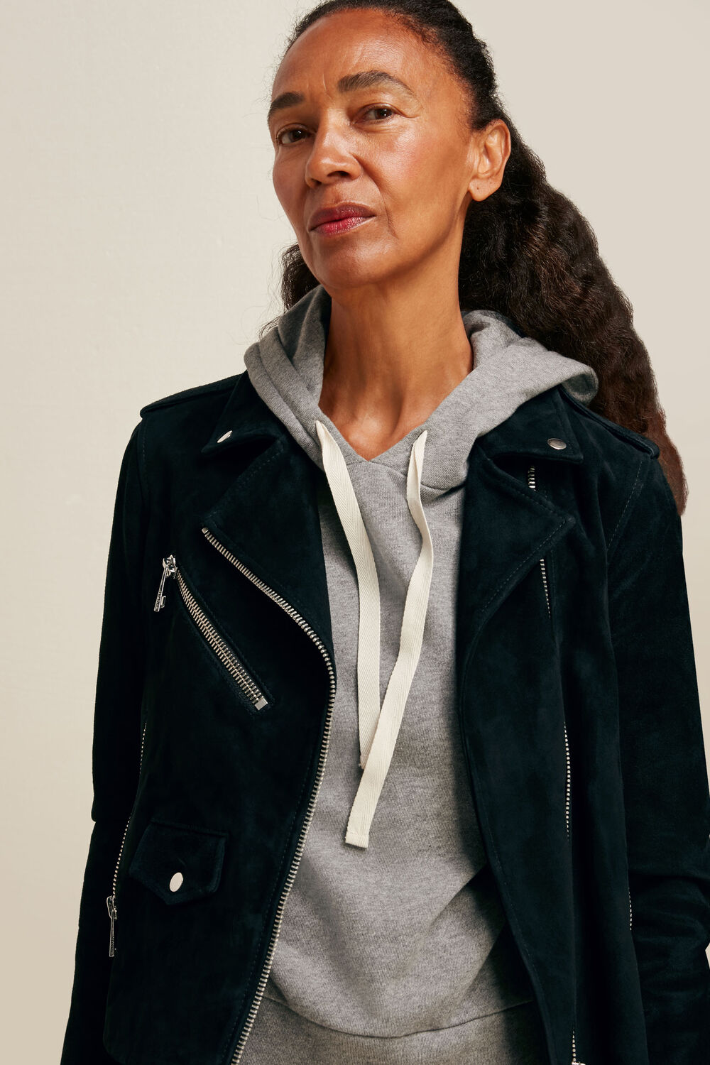 Suede Agnes Leather Jacket Black