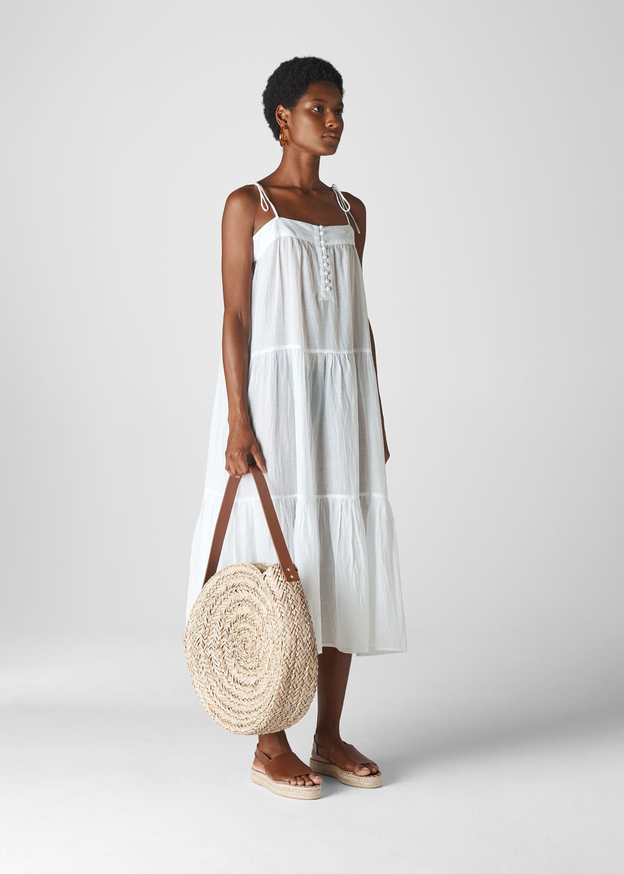 white midi beach dress