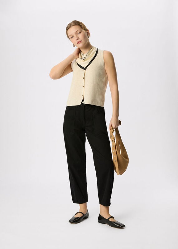 Solid Black Tessa Casual Pants&nbsp;