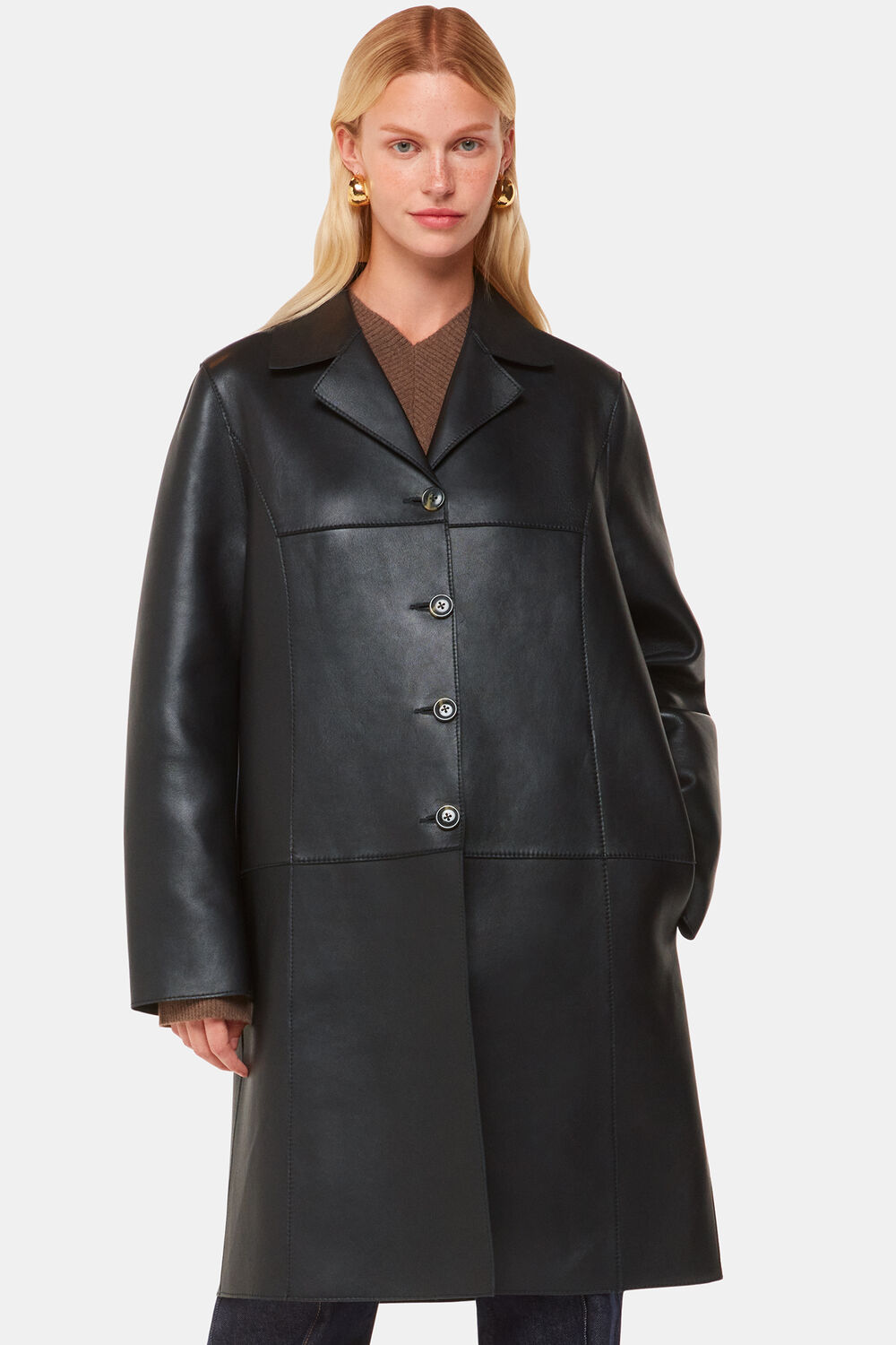 Gemma Bonded Leather Coat